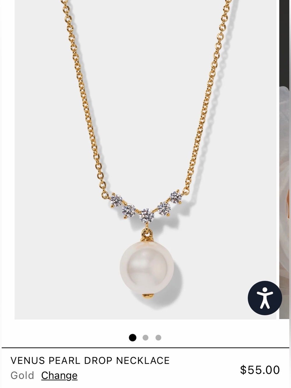 Nadri Venus Pearl Drop Necklace